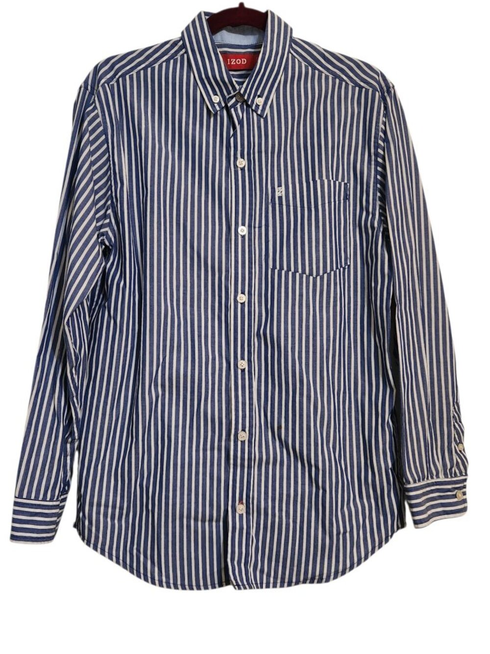 IZOD Boy's Blue & White Stripe Button Shirt Size XL (18-20)